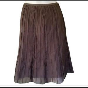NWOT Nic & Zoe brown crinkle pleated skirt